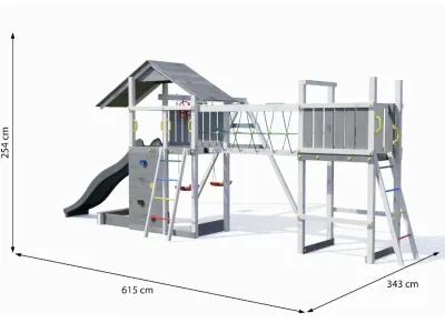 Spielturm Smart 2 Bridge grau-weiß inkl. Rutsche grau Produktbild #7