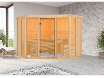 Elementsauna Premiumsauna 68 mm Beri SPARSET inkl. 9 kW Bio-Kombiofen und ext. Steuerung Produktbild #10