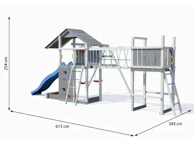 Spielturm Smart 2 Bridge grau-weiß inkl. Rutsche blau Produktbild #7