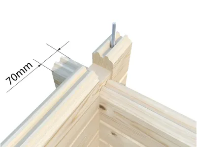 Garage Roger 27,7 m² ohne Tor 70 mm naturbelassen Produktbild #3