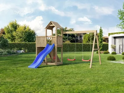 Spielturm Floppi KDI inkl. Doppelschaukel + Rutsche Produktbild #3