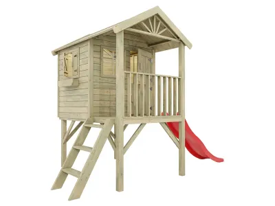 Stelzenhaus Funny XL KDI inkl. Rutsche rot Produktbild #4