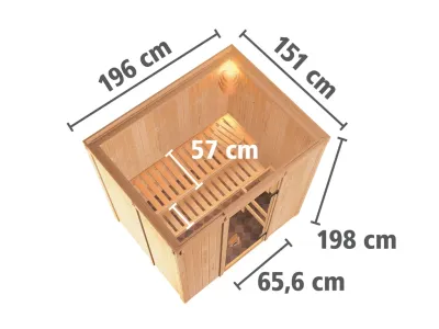 Sauna Systemsauna Fanja inkl. Plug & Play Saunaofen Steuerung Produktbild #4