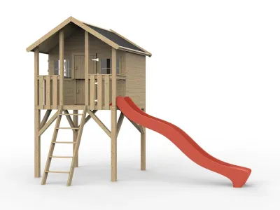 Stelzenhaus Big House KDI inkl. Rutsche rot Produktbild #4