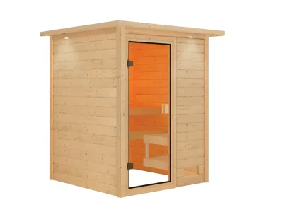 Sauna Sandra mit bronzierter Glastür und Dachkranz Produktbild #7