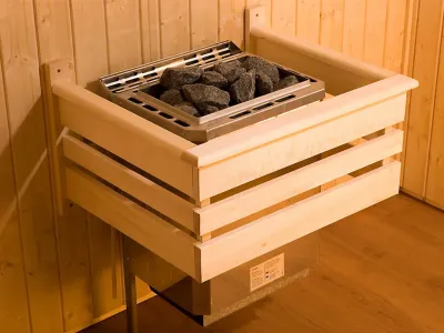 Sauna Elementsauna Halmstad 2 GTF graphit Ganzglastür und Fensterelement Produktbild #4