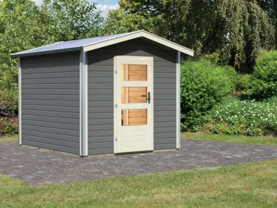 Saunahaus Sparset Feldkirch Grau mit Vorraum 38 mm inkl. 9 kW Bio Saunaofen und Steuergerät Produktbild #11