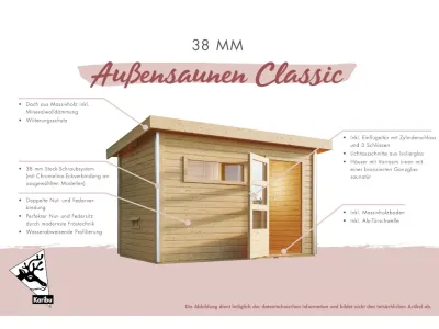 Saunahaus Angkor 1 38 mm naturbelassen Produktbild #13