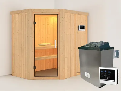 Sauna Systemsauna Carin, inkl. 9 kW Ofen mit externer Steuerung Produktbild #1