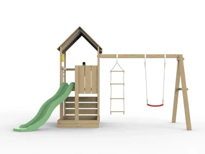 Spielturm Little Monkey KDI inkl. Rutsche grün Produktbild #3