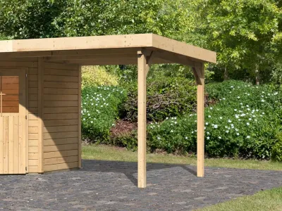 Anbaudach für Gartenhaus Neuruppin naturbelassen Produktbild #1