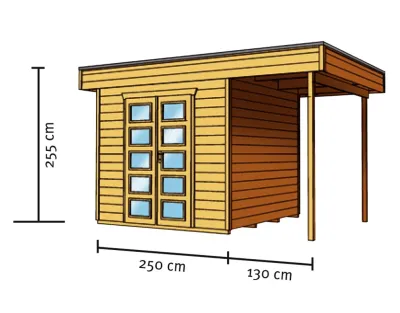 Gartenhaus Venlo 2 28 mm naturbelassen Produktbild #6
