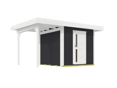 Gartenhaus Designhaus 172 A Gr. 2 28 mm anthrazit inkl. Anbau 1,47 m Produktbild #2