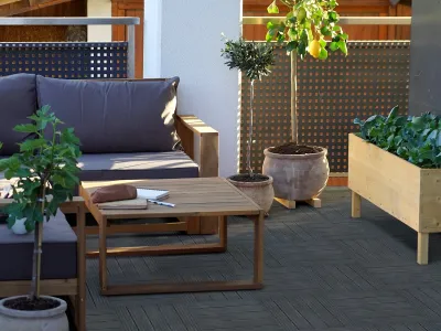 Terrassenfliese aus Gummi-Kunststoff Verbundwerkstoff Hellgrau Produktbild #2