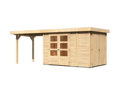Gartenhaus SET Retola 3 19 mm naturbelassen, inkl. 2,8 m Anbaudach + Anbauschrank Produktbild #8