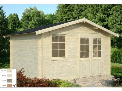 Gartenhaus Blockbohlenhaus Klara 10,4 m² 28 mm braun tauchimprägniert Produktbild #1