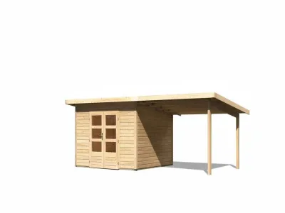 Gartenhaus SET Northeim 3 – mit naturbelassenem Holz, inkl. 3,3 m Anbaudach Produktbild #12