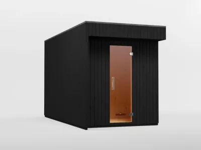 Gartensauna Musta 72 mm mit Glastür, Schwarz lasiert Produktbild #3