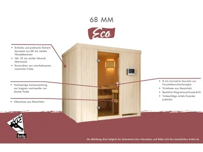 Sauna Systemsauna Tromsö, inkl. 9 kW Ofen mit externer Steuerung Produktbild #5