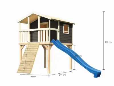 Stelzenhaus Benjamin SET 19 mm terragrau inkl. Rutsche blau und mehr Produktbild #3