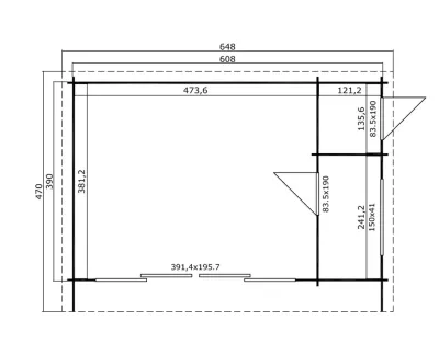 Gartenhaus Blockbohlenhaus Java 44 mm carbongrau Produktbild #2