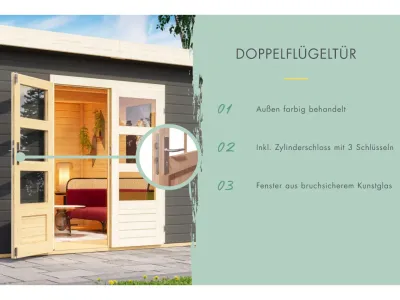 Gartenhaus Kandern 1 Set terragrau Produktbild #7