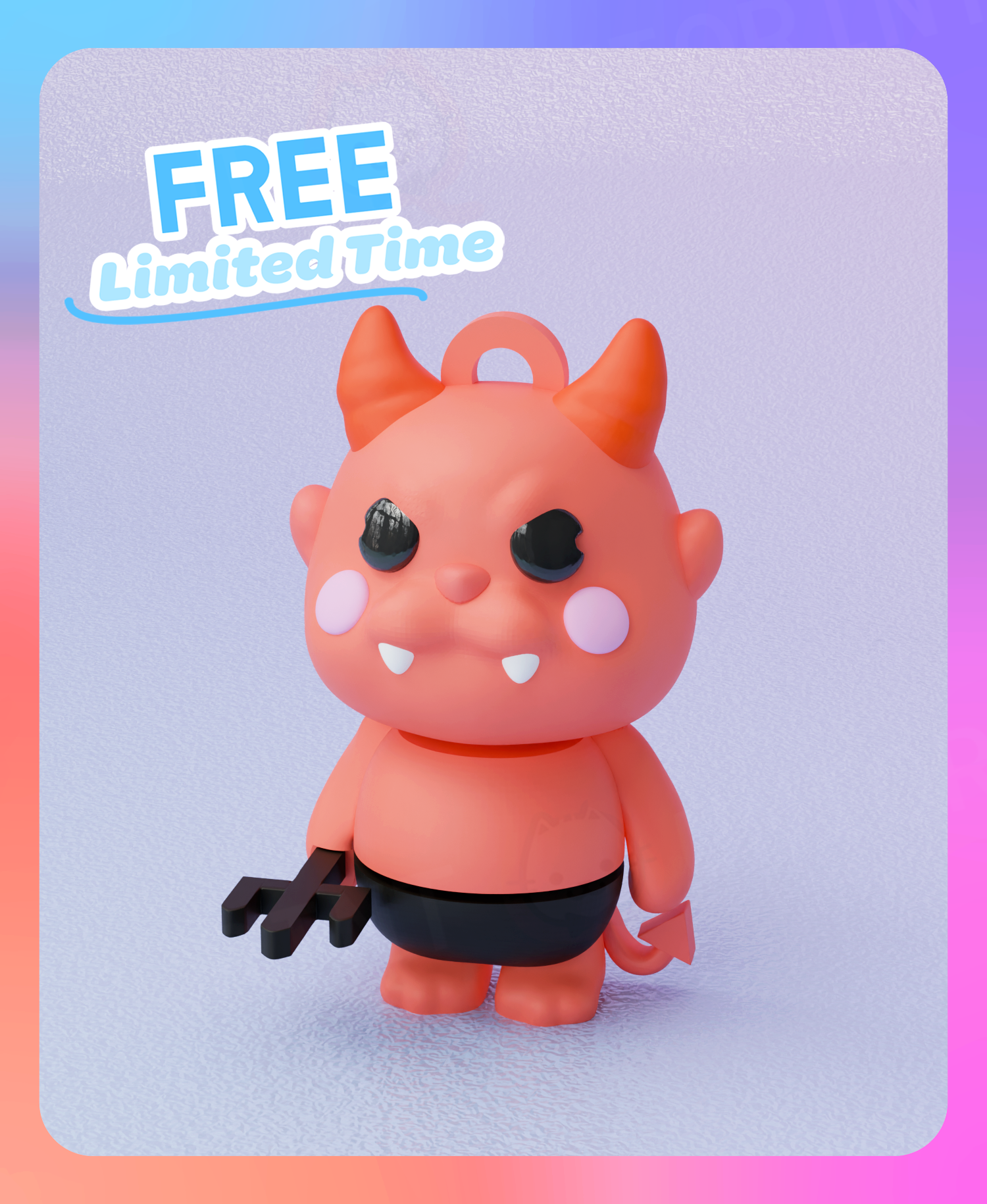 Flexi Little Devil Keychain (Single Color) - 3D model by UniQrint
