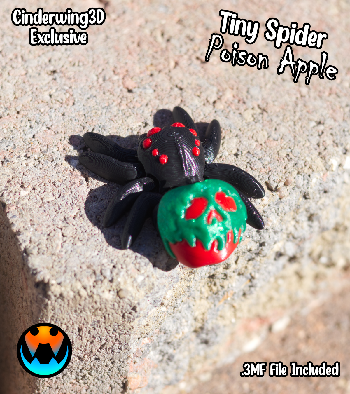 Tiny Spider - Poison Apple, 3D printed in Wentzville MO