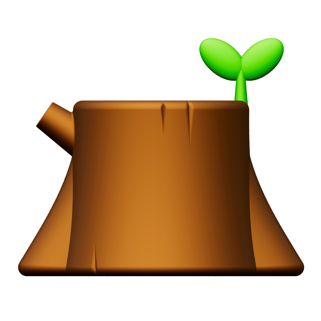 Creature Kin Chipper Figure Cute Tree Stump Art Toy Royalty-Free 3D STL Model — view 6