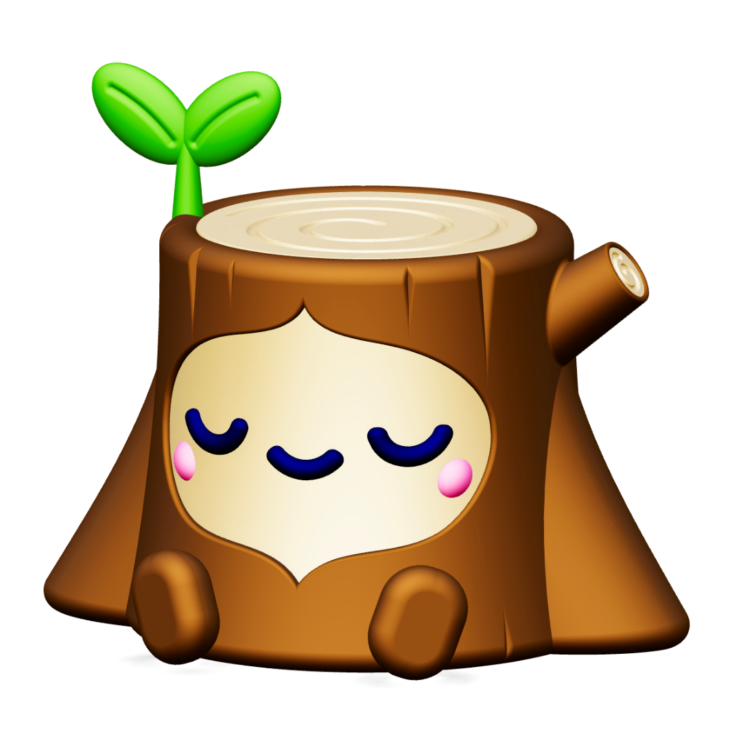 Creature Kin Chipper Figure Cute Tree Stump Art Toy Royalty-Free 3D STL Model — view 2