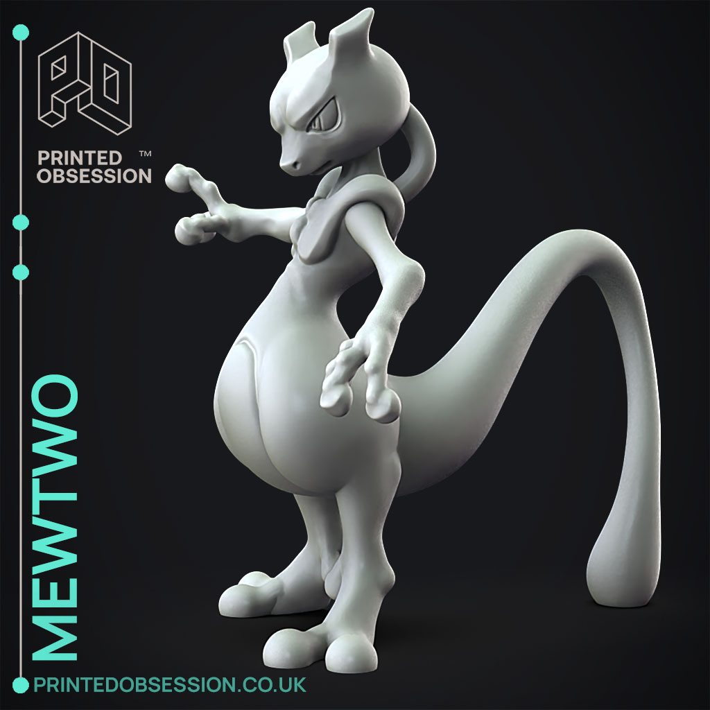 mewtwo - pokemon fanart 3D Print Model in Monsters & Creatures 3DExport