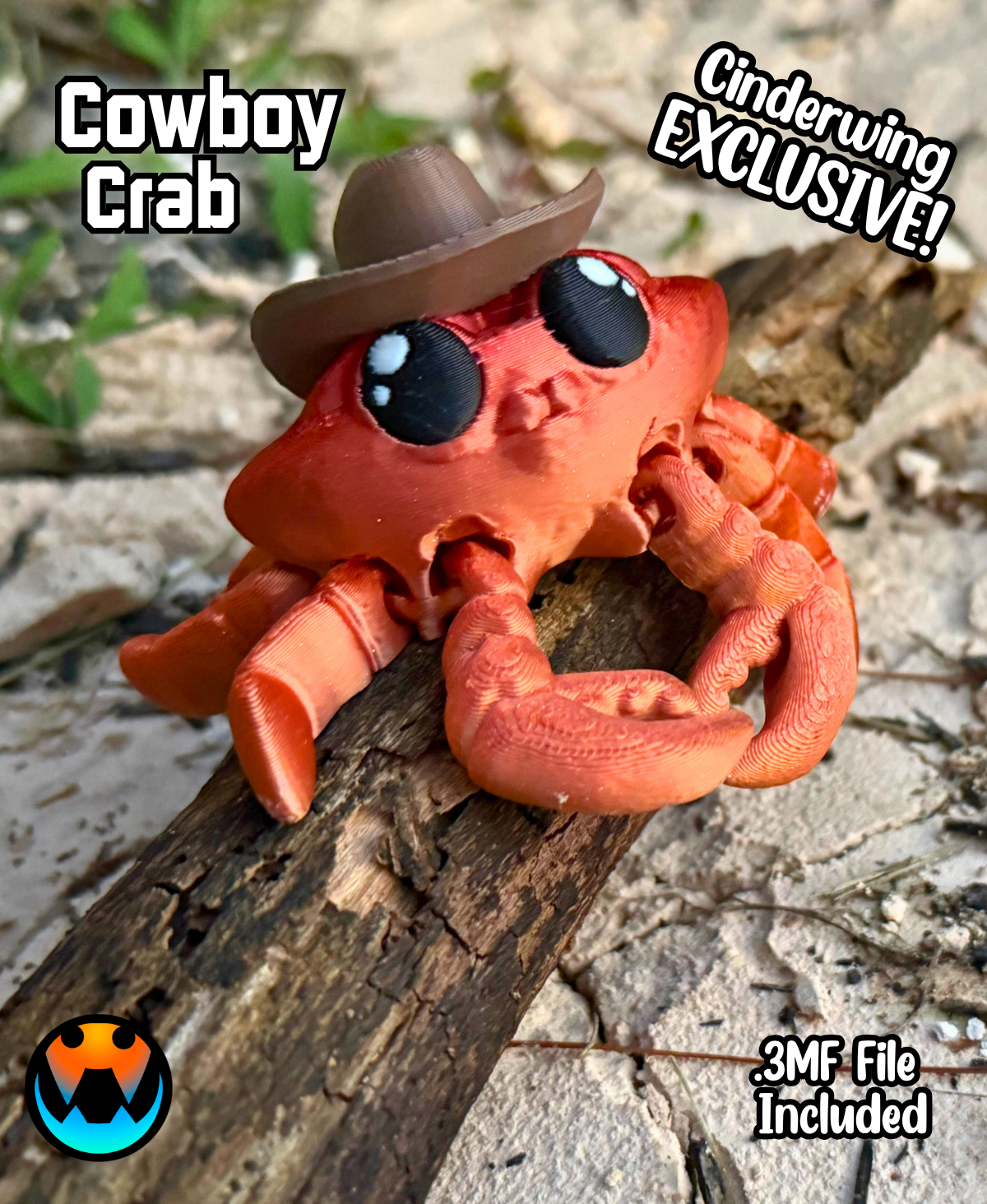 Cowboy Crab, 3D printed in Wentzville MO