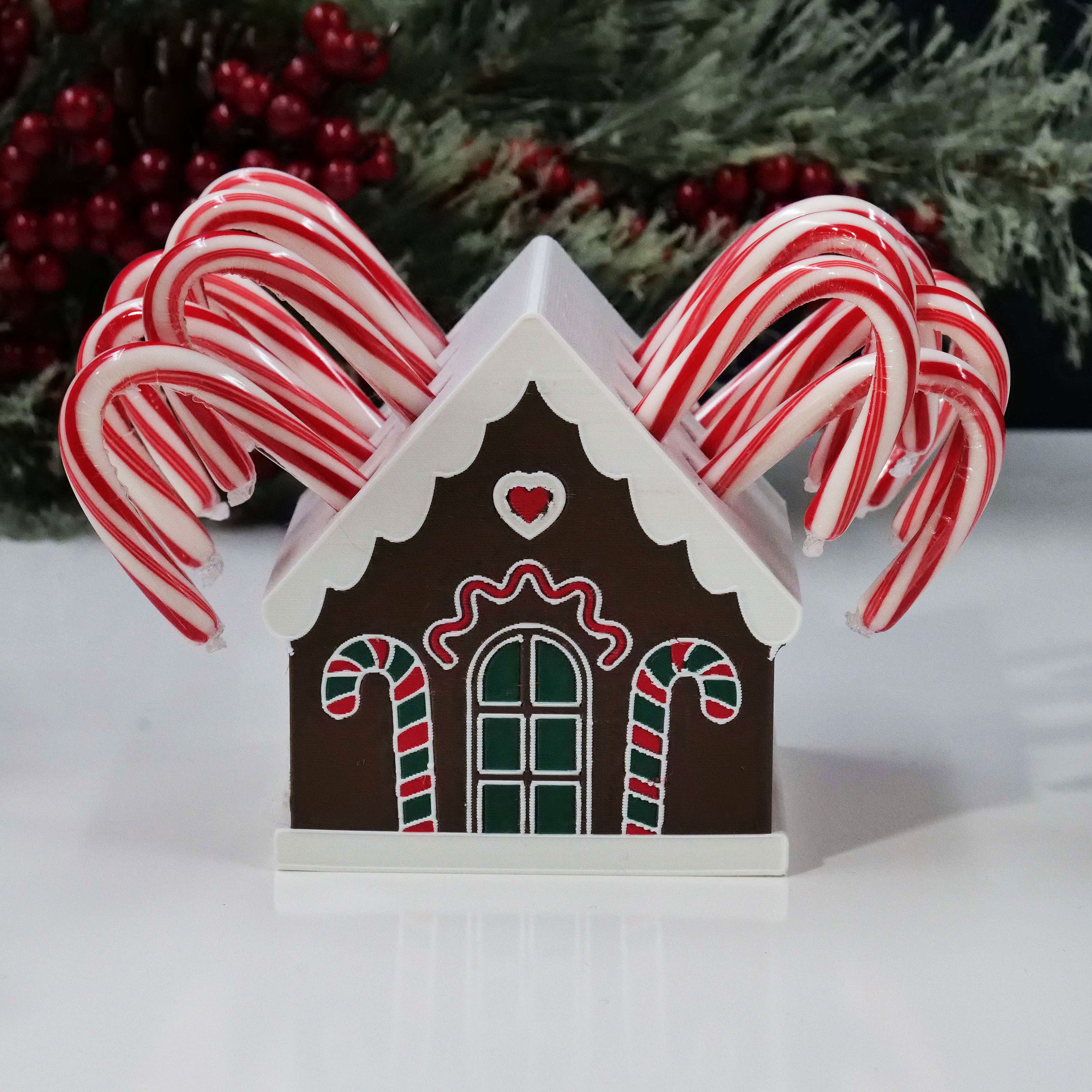 Holiday Home Christmas Cookie Container - Gingerbread/Candy Cane