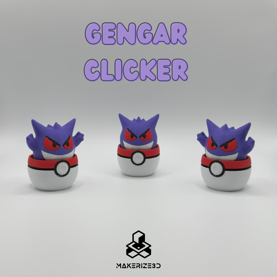 Gengar Poké Clicker 3D STL Model — view 2