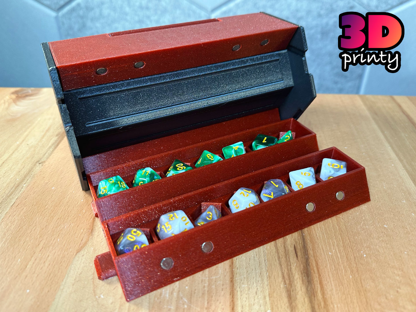 STL file Dice & Mini Storage Box / Organiser - Dungeons & Dragons