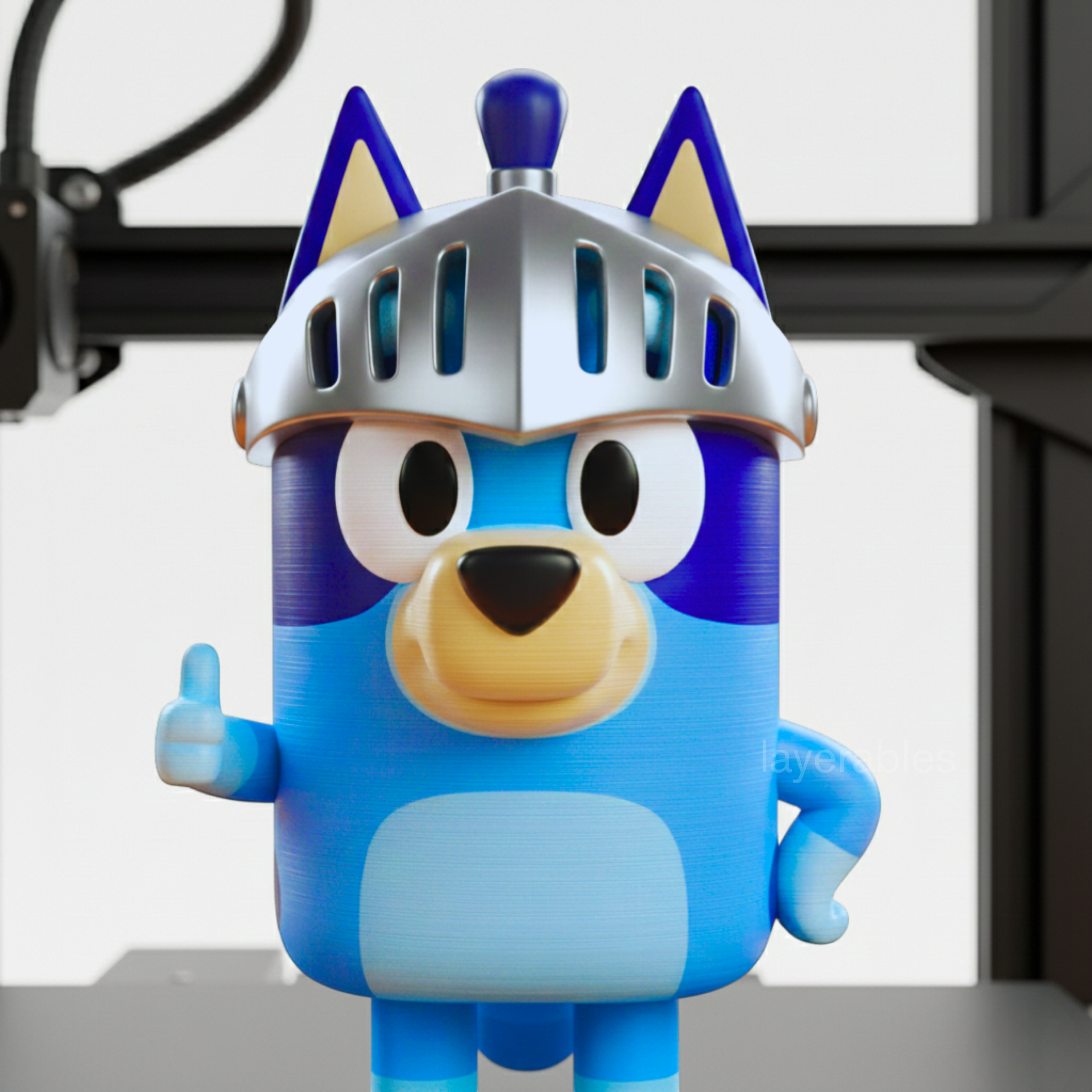 Knight Cattle Dog Inspired Figurine - Multi-Color 3D Printable Art STL Model