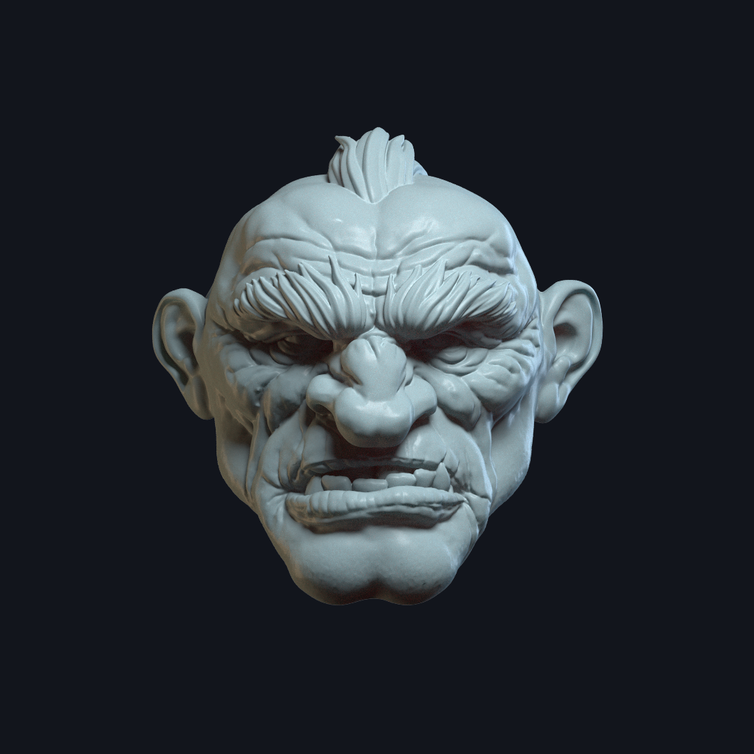 Dwarf v6 - Custom Action Figure Head 3D STL Model — view 2
