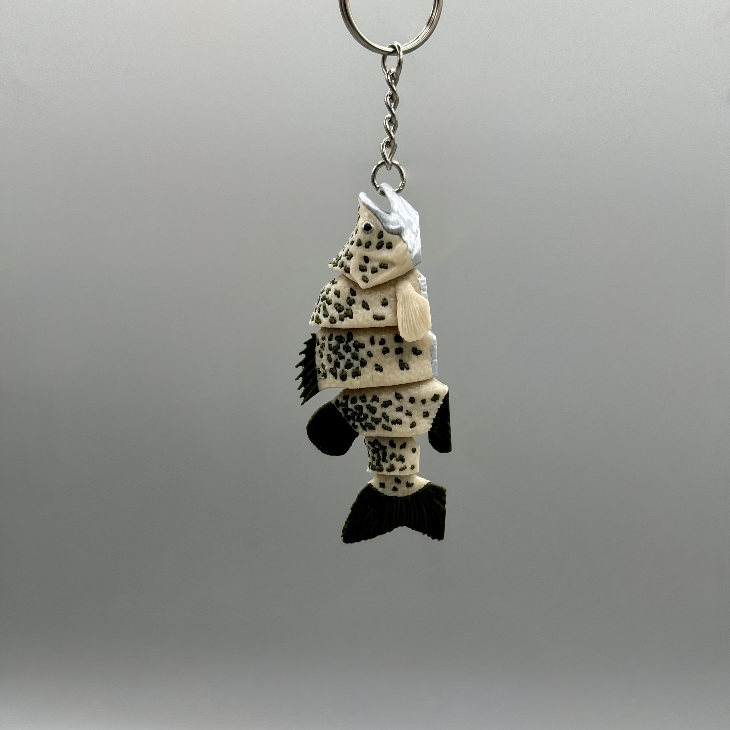 Flexy Crappie Fish Keychain - Articulating Crappie Fish - 3D model