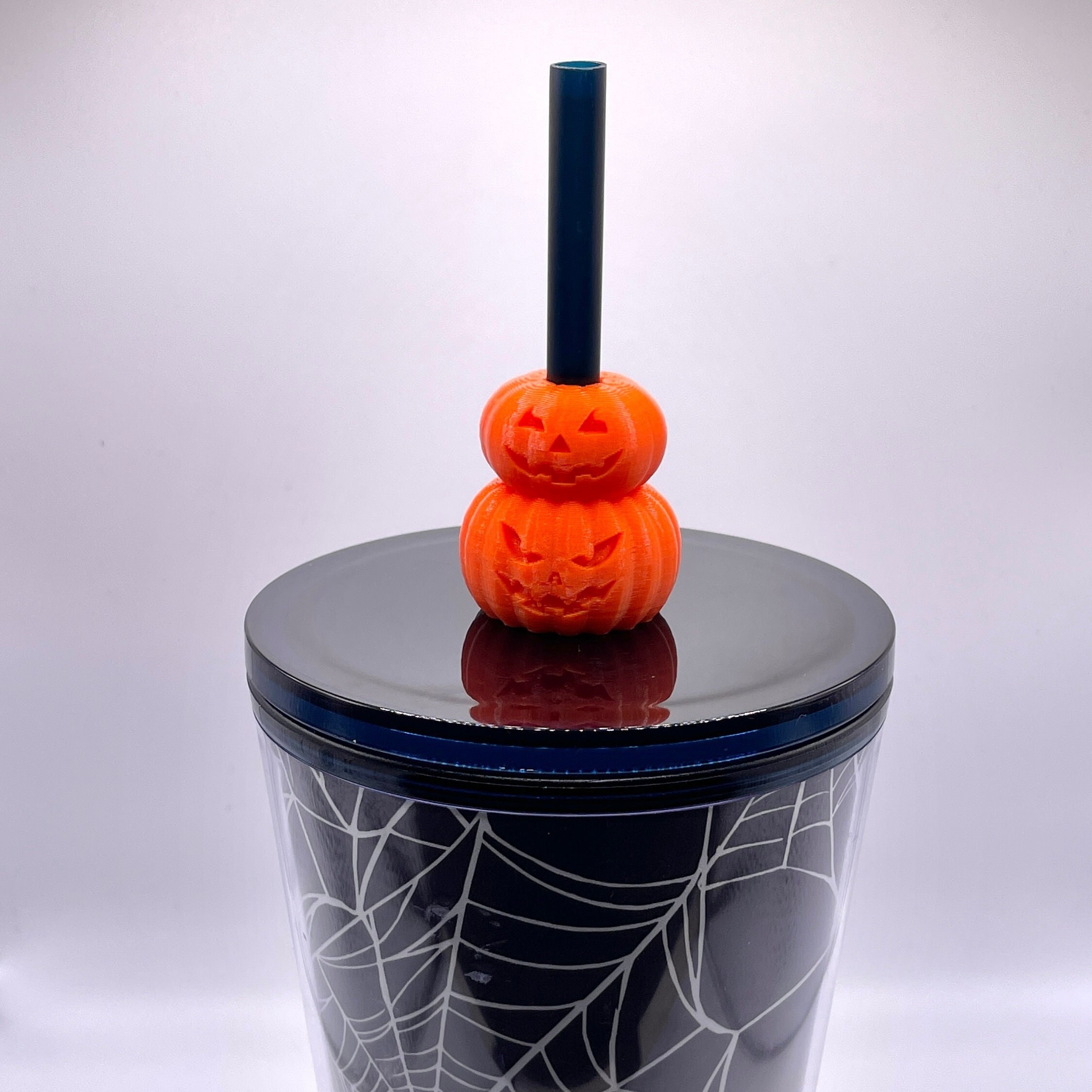 Stacked Jack-O-Lantern Straw Topper - 3D model by Noob3dPrinting on Thangs