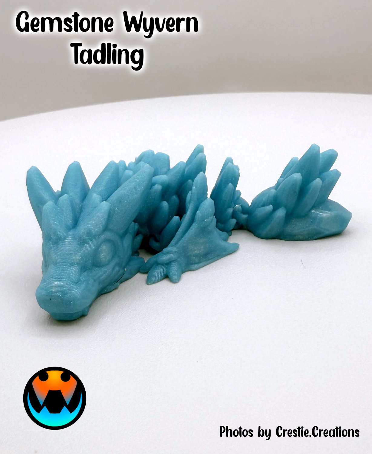 Gemstone Wyvern Tadling, 3D printed in Wentzville MO