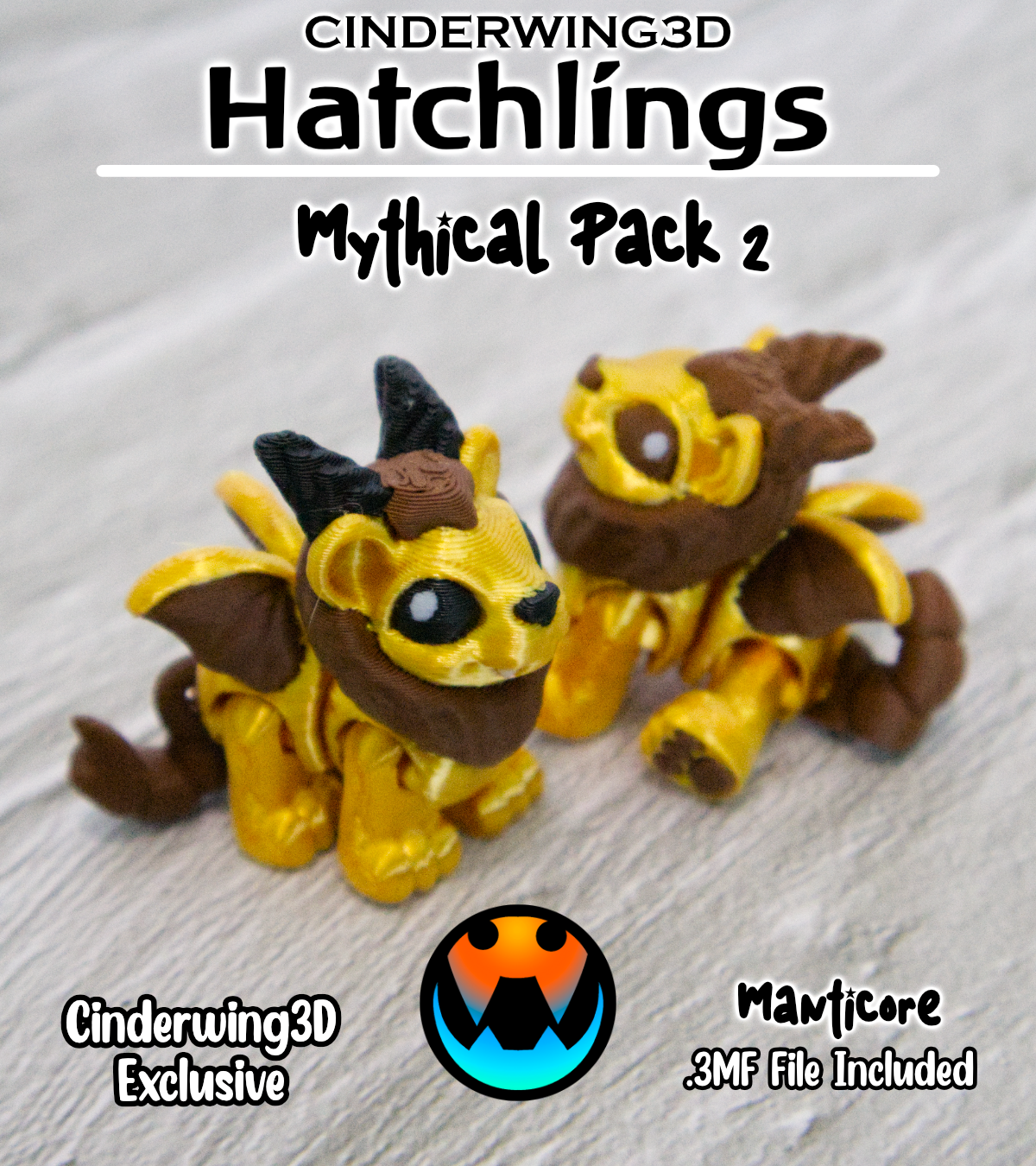 Manticore - Hatchling, 3D printed in Wentzville MO