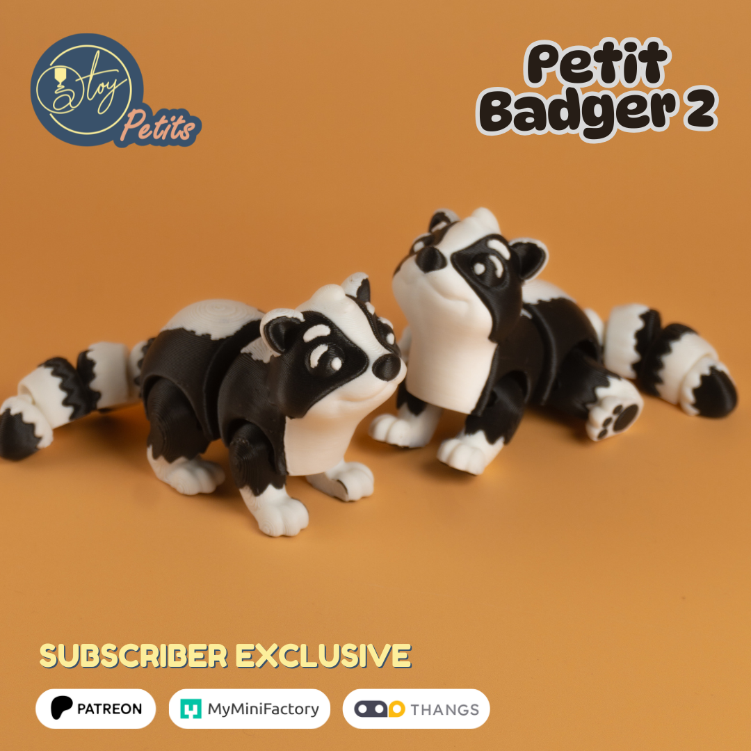 Petit Badger 2 3D 3MF Model — view 2