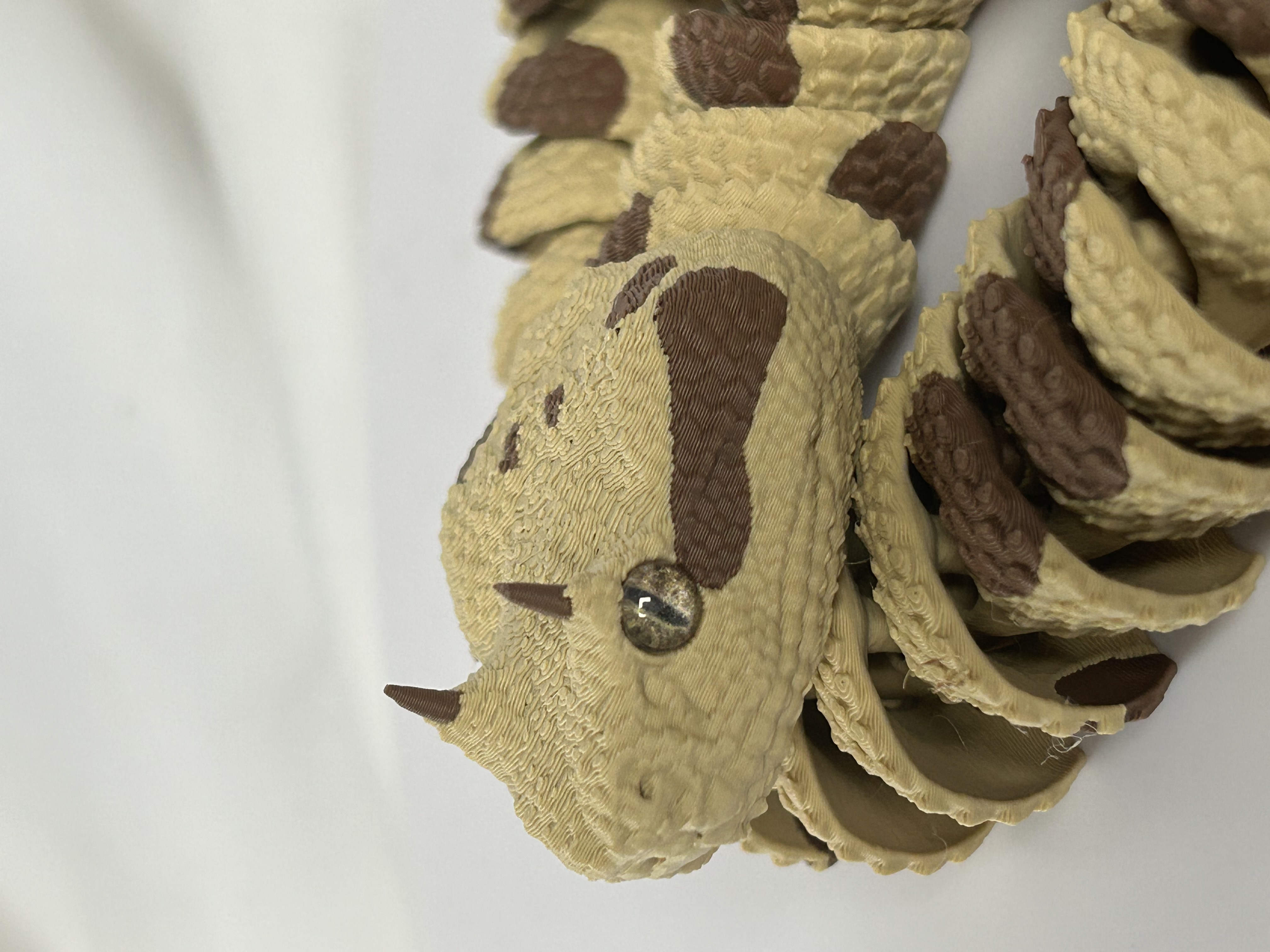 Articulated Horned Viper Snake | Pre-Painted + Optional 6mm Glass