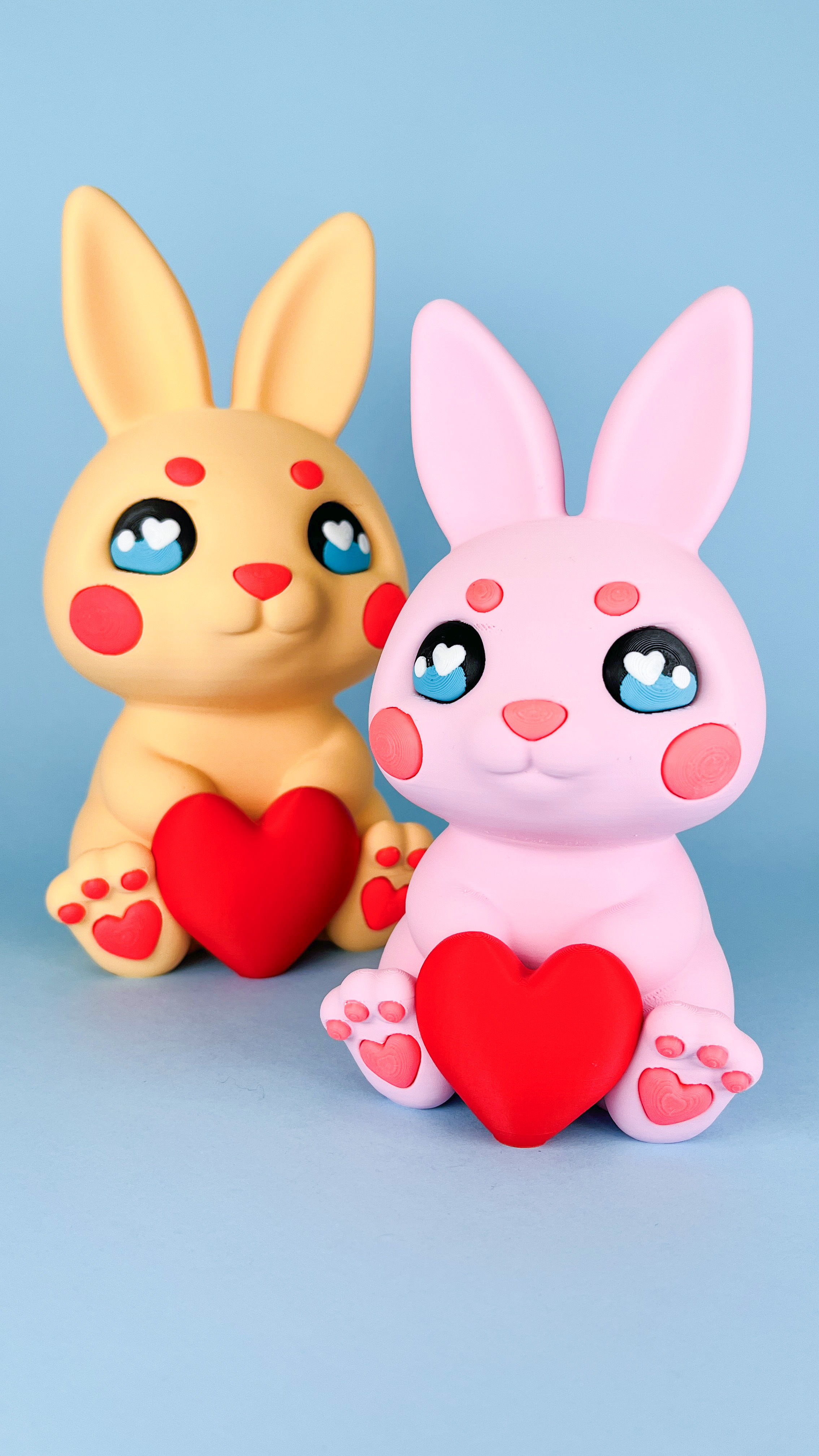 Easter Bunny with Eggs & Heart, Print-in-Parts & MultiColor, Toy 3D 3MF Model — view 5