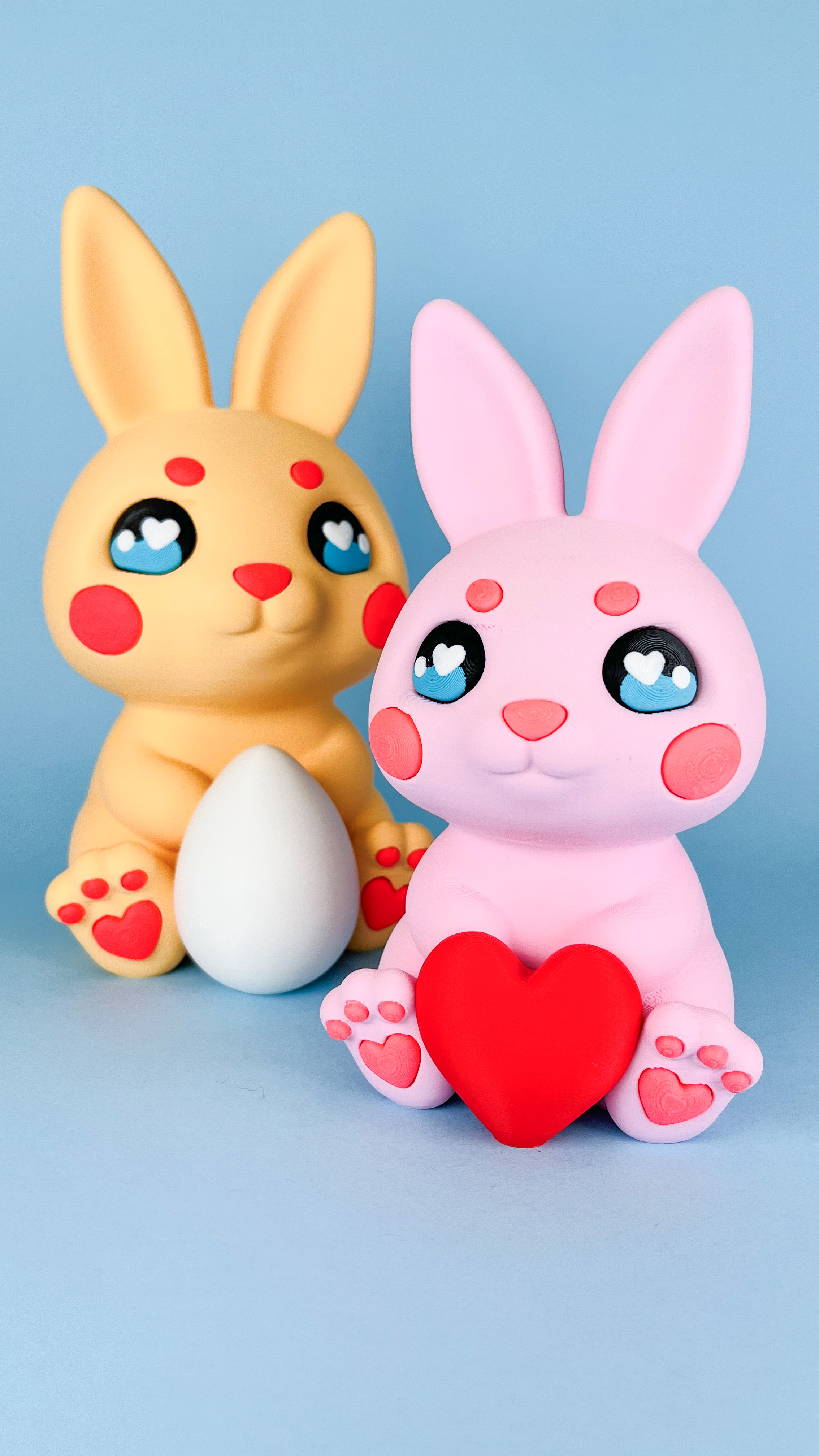 Easter Bunny with Eggs & Heart, Print-in-Parts & MultiColor, Toy 3D 3MF Model — view 6
