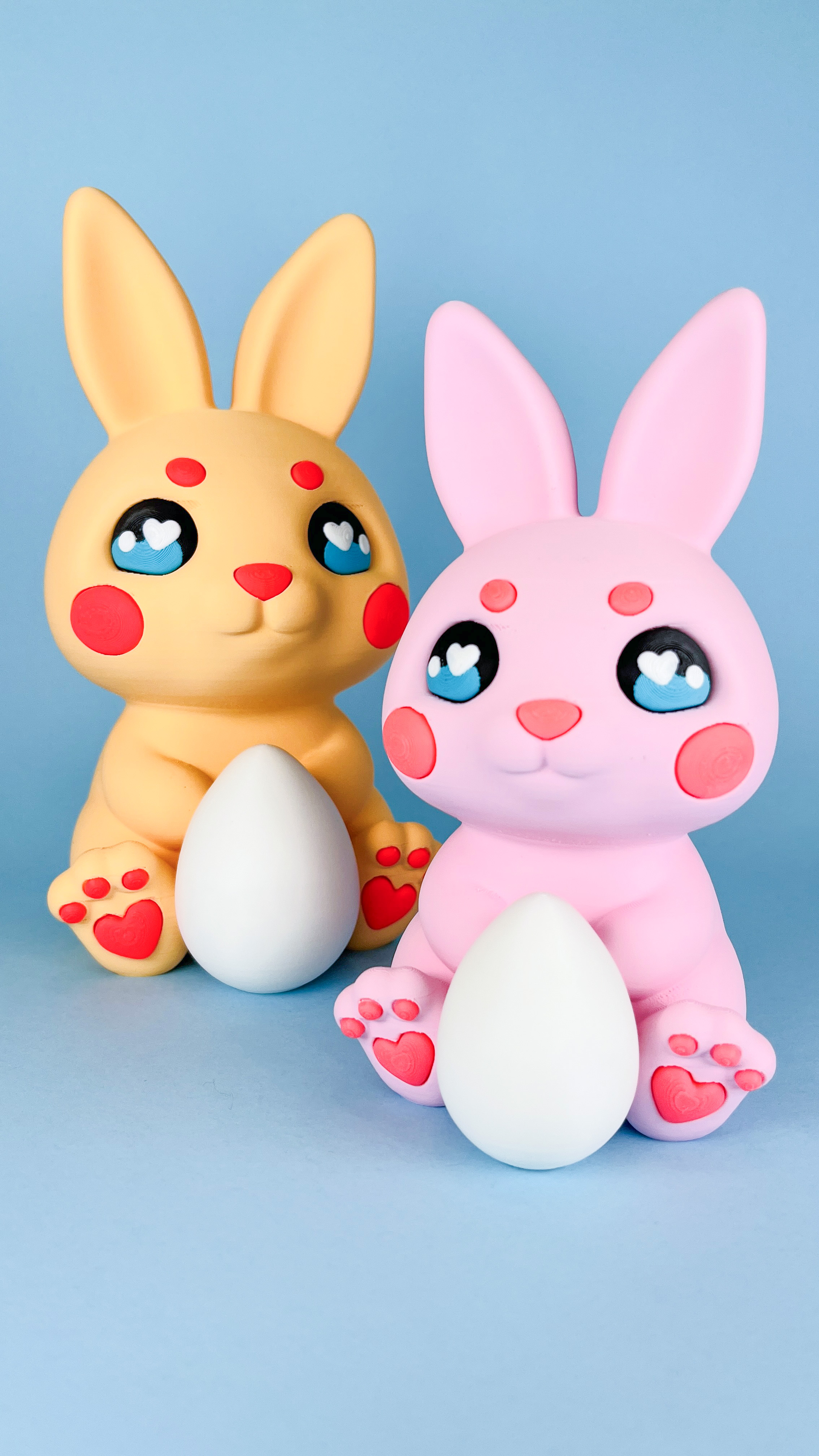 Easter Bunny with Eggs & Heart, Print-in-Parts & MultiColor, Toy 3D 3MF Model — view 4