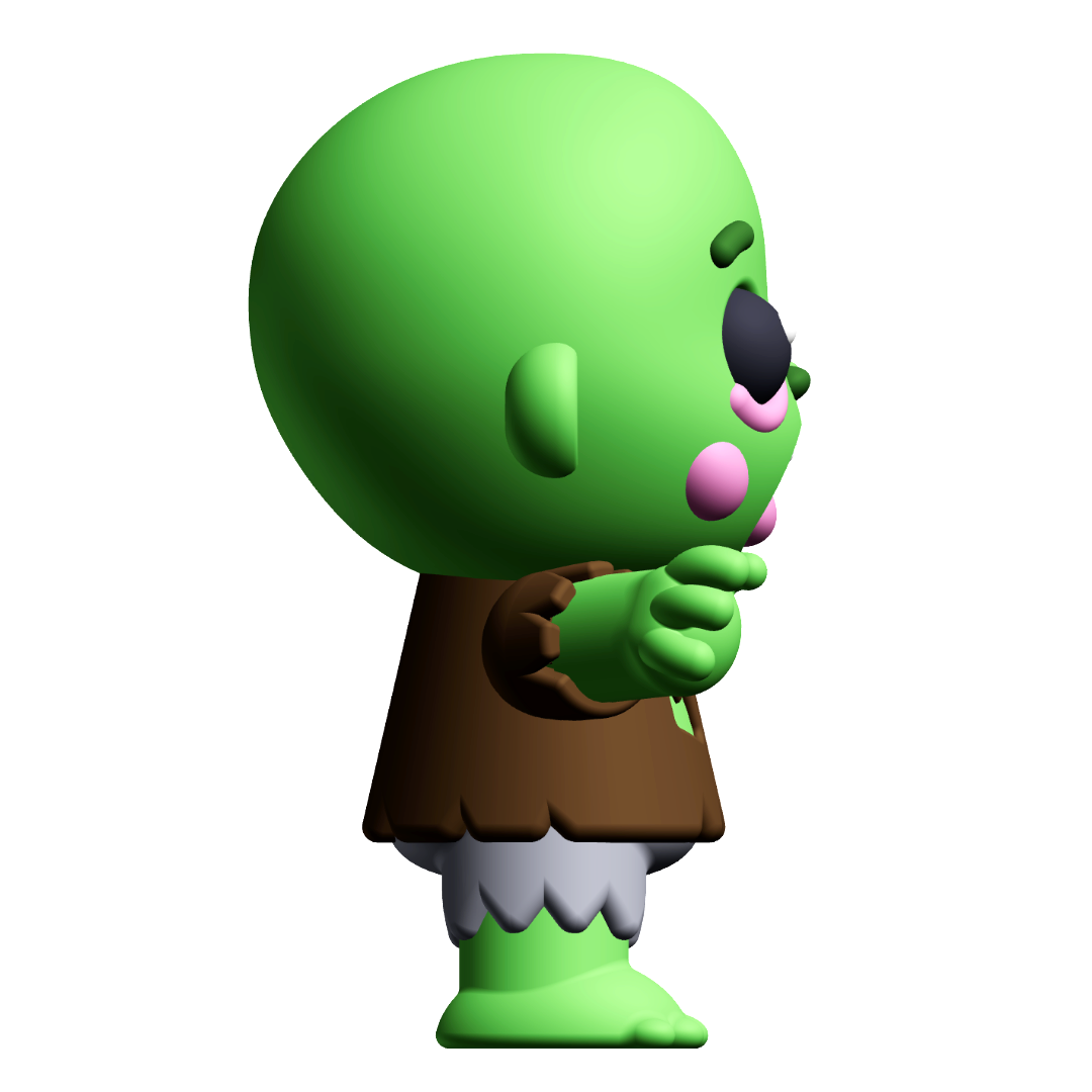 Cute Cryptid Littlest Zombie 3D Printable Figure – Undead Monster STL Model — view 4