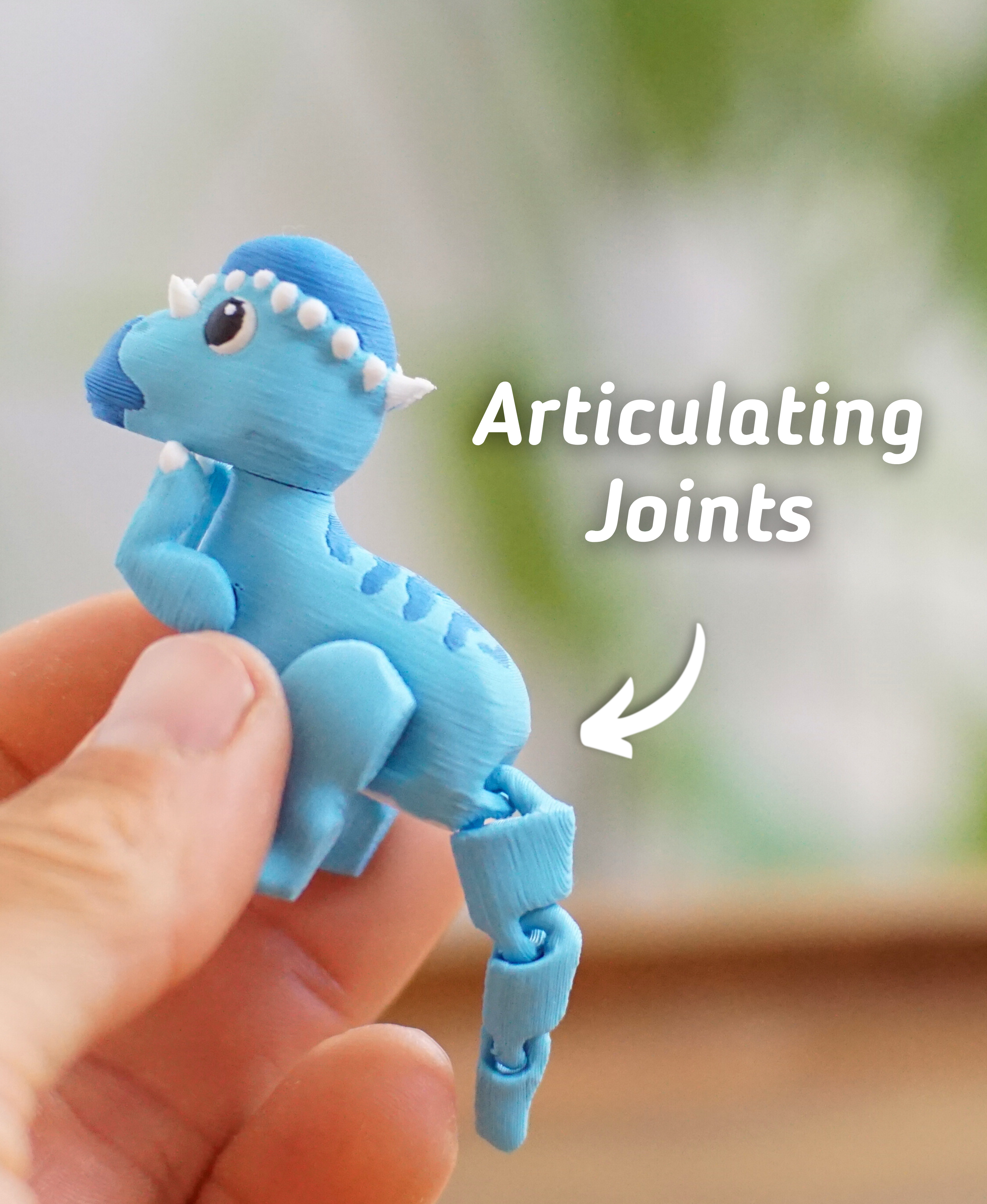 Prehistoric Pachysaurus - Articulated Fidget Dino - Ludo Flexy 3D 3MF Model — view 3