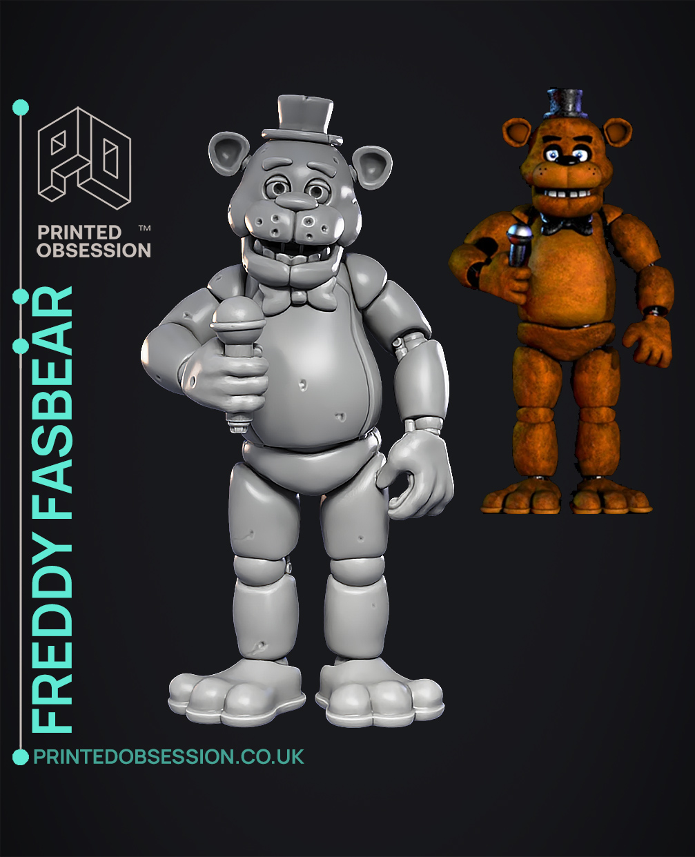 Freddy Fazbear - FNAF - Fan Art - 3D model by printedobsession on