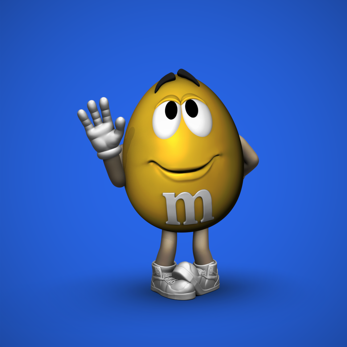 Yellow M&M Mascot (Shy) - 3D model by ChelsCCT